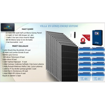 Villa Ev Güneş Enerji Sistemi